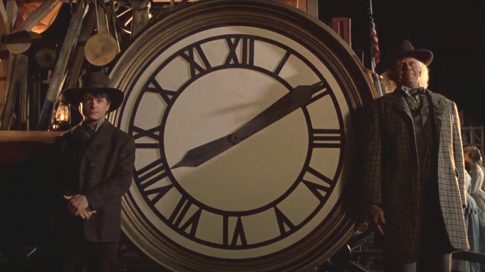 Doc And Marty’s Photo With The Clock Tower’s Face