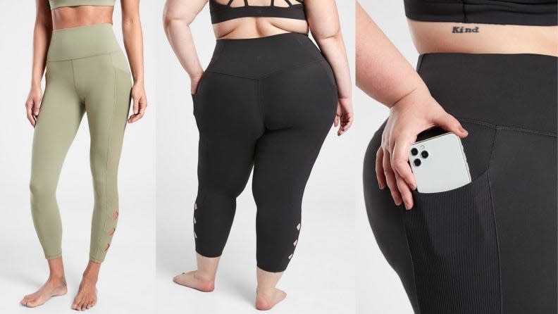 These leggings with a unique and flattering hemline help you look good and feel good during your practice.