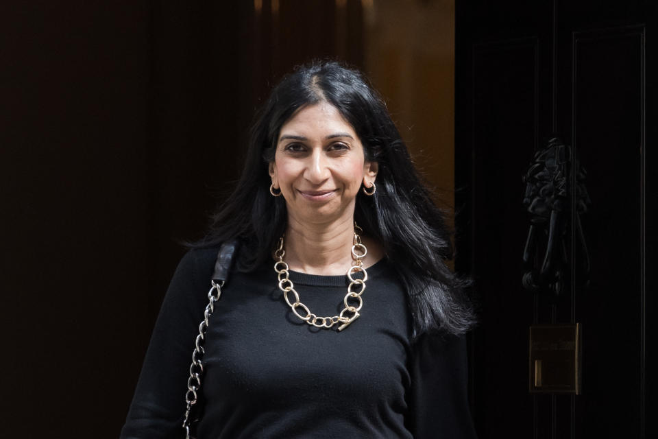 LONDON, UNITED KINGDOM - MAY 16, 2023: Secretary of State for the Home Department Suella Braverman leaves 10 Downing Street after attending the weekly Cabinet meeting in London, United Kingdom on May 16, 2023. (Photo credit should read Wiktor Szymanowicz/Future Publishing via Getty Images)