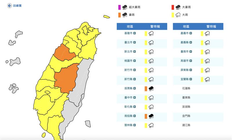 今有短延時強降雨，外出記得攜帶雨具。（圖／翻攝自氣象局）