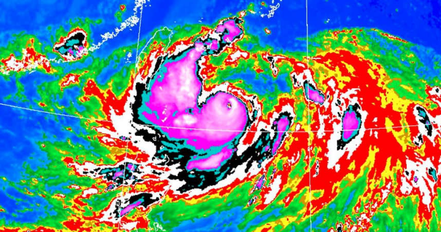 軒嵐諾外圍環流開始影響台灣，台灣颱風論壇指出目前麥寮陣風已達10級。（圖／翻攝自氣象局）