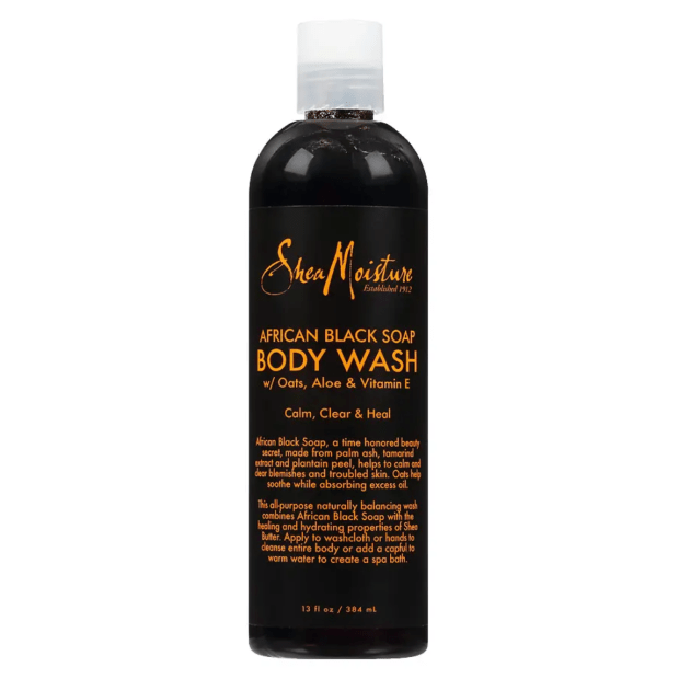 <p><strong>SheaMoisture African Black Soap Body Wash, $11, <a href="https://shop-links.co/1684606504566426834" rel="nofollow noopener" target="_blank" data-ylk="slk:available here;elm:context_link;itc:0;sec:content-canvas" class="link ">available here</a>: </strong>Black soap has long been a favored beauty secret, and for good reason: It's been shown to calm oil production, heal breakouts and fade scarring. Plus, it's gentle enough to use on sensitive skin types.</p>