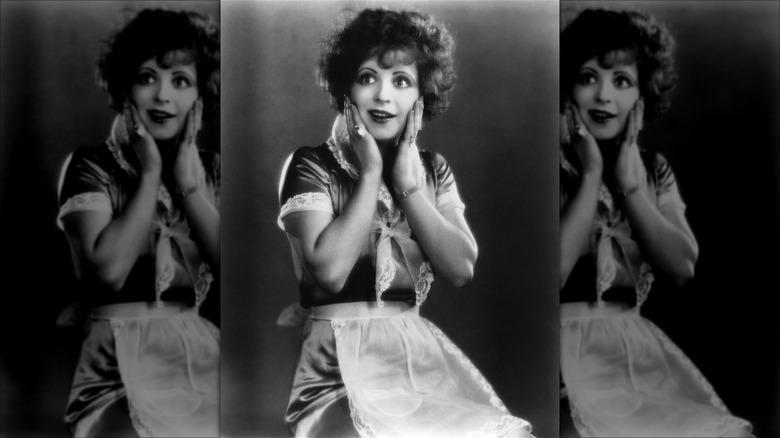 Clara Bow wearing an apron