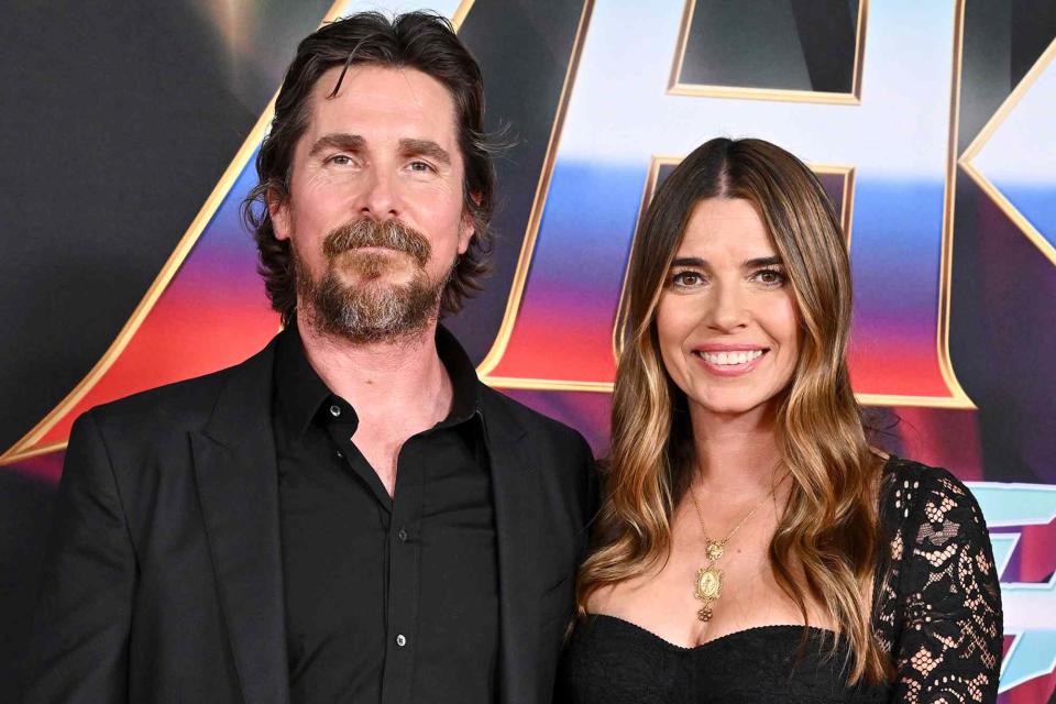 <p>Axelle/Bauer-Griffin/FilmMagic</p> Christian Bale and Sibi Blazic attend Marvel Studios "Thor: Love and Thunder" Los Angeles Premiere on June 23, 2022 in Los Angeles, California.
