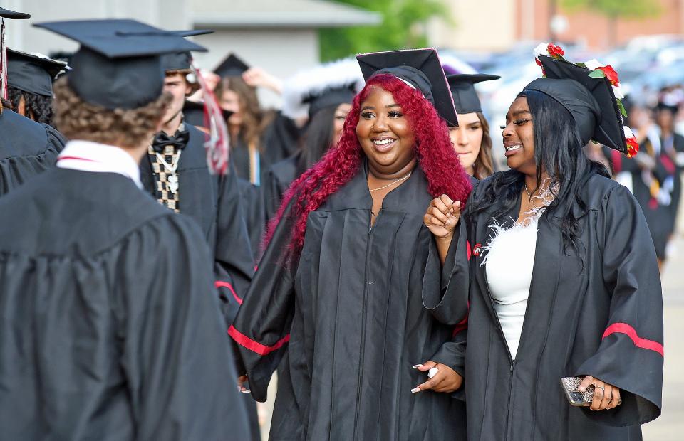 Gadsden City High School graduates take part in commencement activities on May 25, 2023, at Titan Stadium in Gadsden.