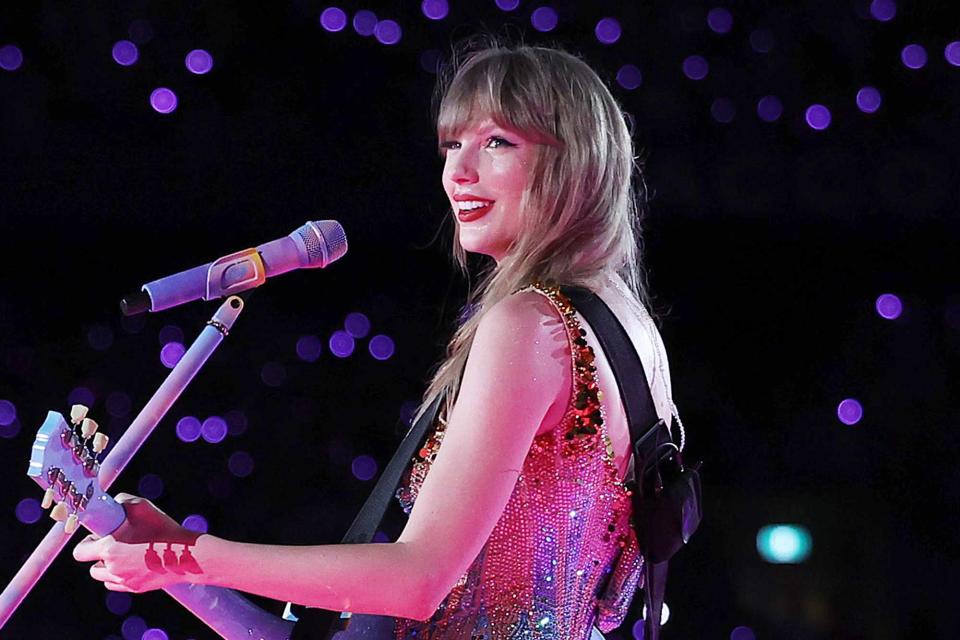 <p>Don Arnold/TAS24/Getty</p> Taylor Swift performs in Sydney on Feb. 23, 2024