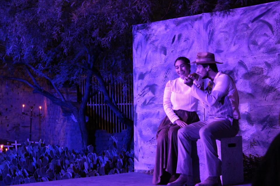 The world premier of Elaine Romero's "El Tiradito" immersive play is put on at El Tiradito wishing shrine in Tucson's Barrio Viejo neighborhood on Thursday, September 14, 2023. i