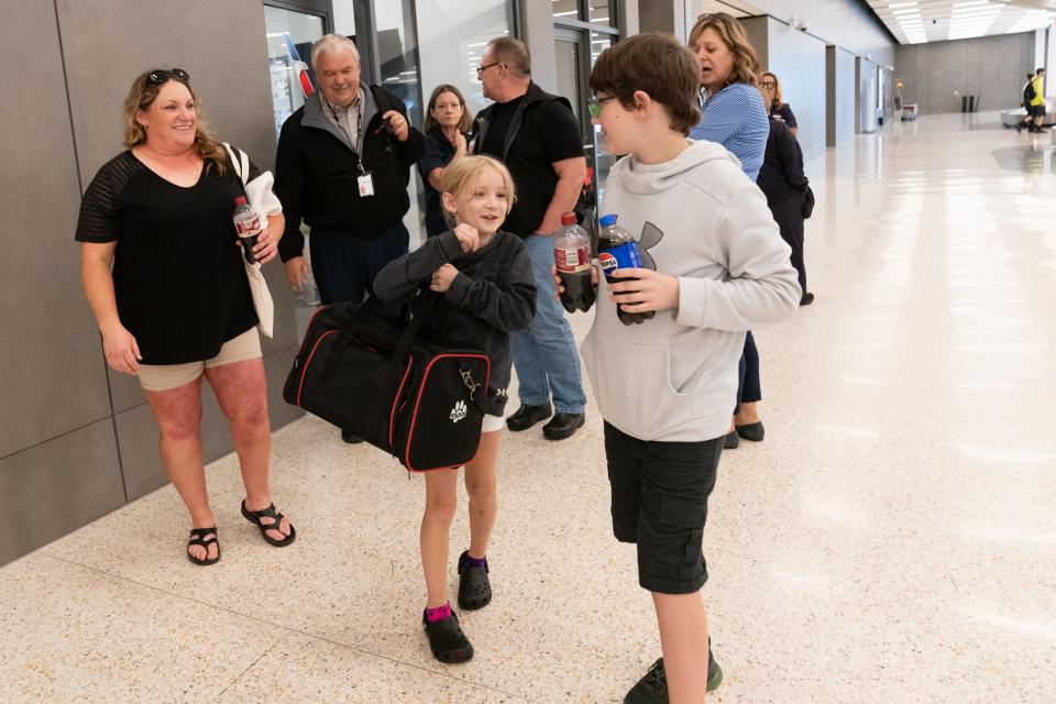 The Owens family begin their journey back to Topeka with their cat Sarin after she was missing for three years before she was recently found near Durango, Colorado.