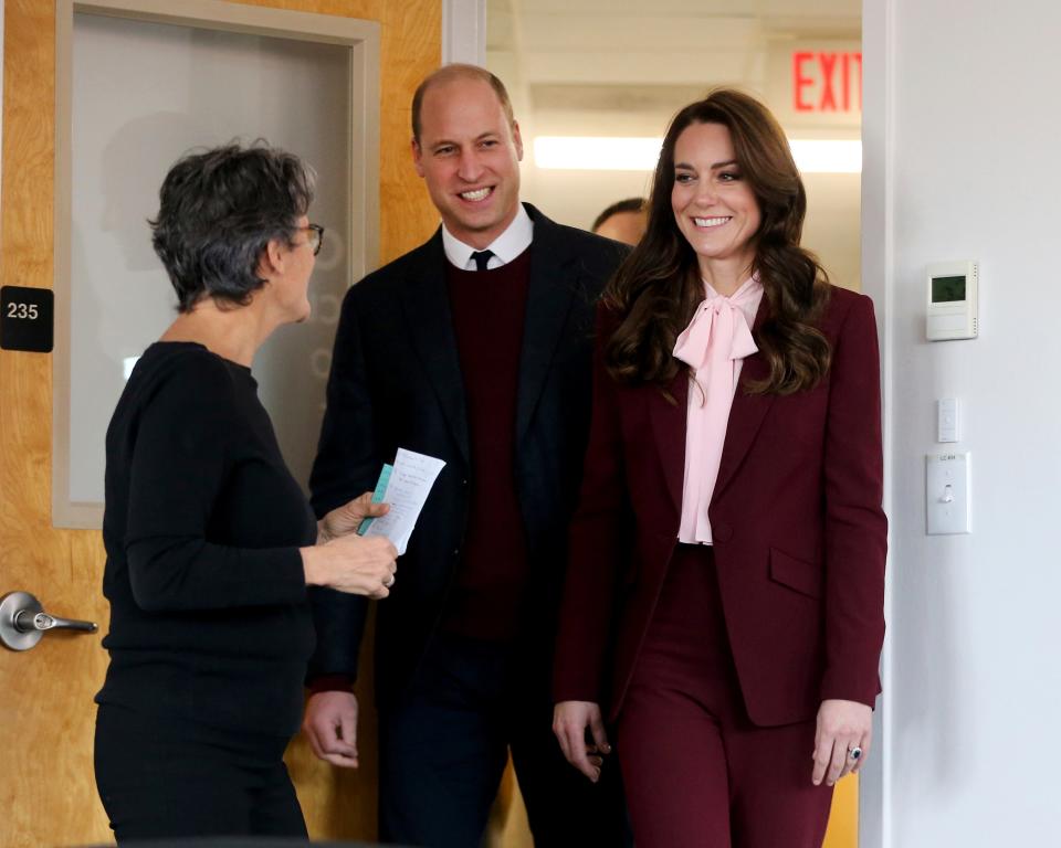 Britain's Prince William, and Kate, Princess of Wales visit Roca on Thursday, Dec. 1, 2022, in Chelsea, Ma (AP)