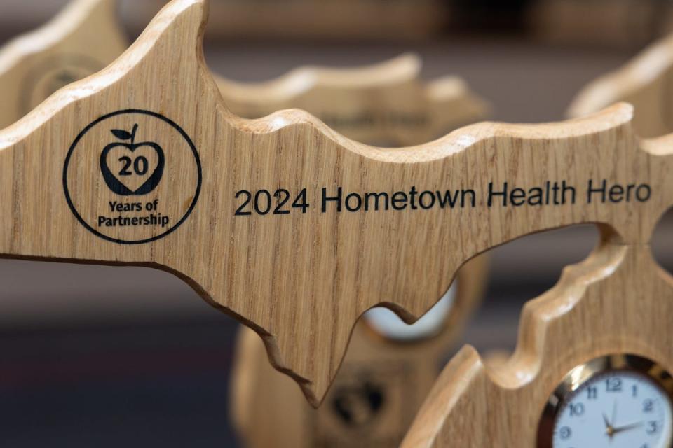 A 2024 Hometown Health Hero award, presented to the Momentum Center during an event April 10.