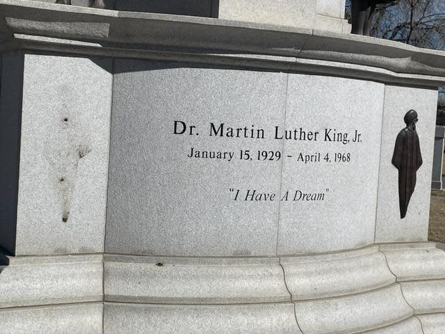 A monument to Dr. Martin Luther King Jr. in Denver was vandalized. A torch on the side of the statue was removed.