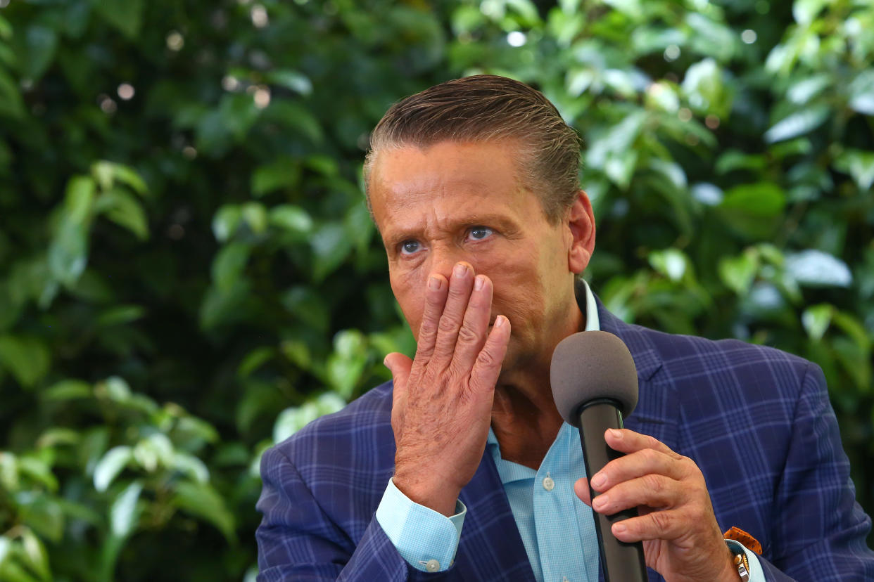 Alfredo Adame durante una conferencia de prensa en 2020. (Adrián Monroy/Medios y Media/Getty Images)