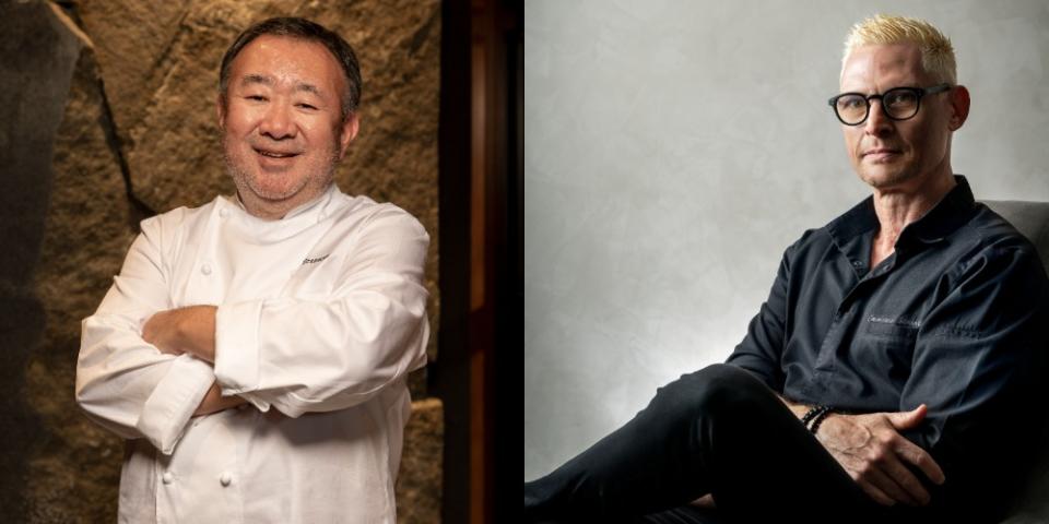 Collage of two of the 2 MICHELIN star recipients