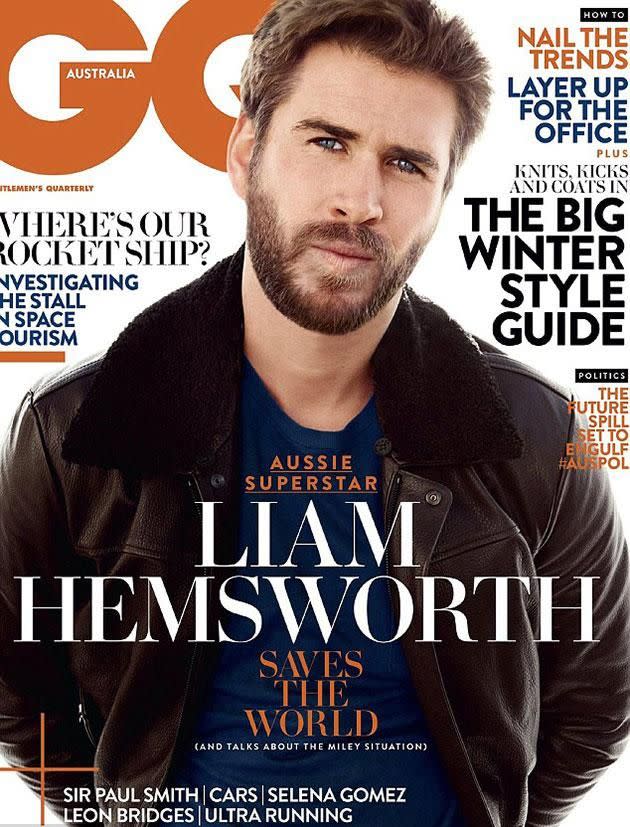 Hemsworth opened up to GQ Australia magazine about his relationship with Miley. Photo: GQ Australia