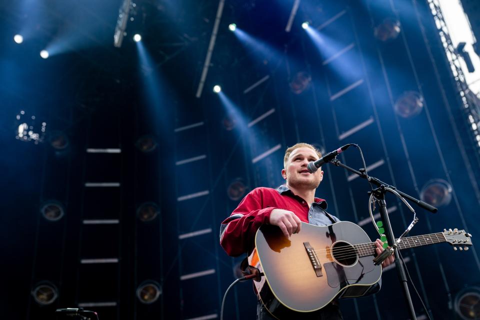 Zach Bryan opens for Luke Combs at Empower Field at Mile High in Denver, Colo., Saturday, May 21, 2022. The show kicked off Combs’ first-ever headlining stadium tour.