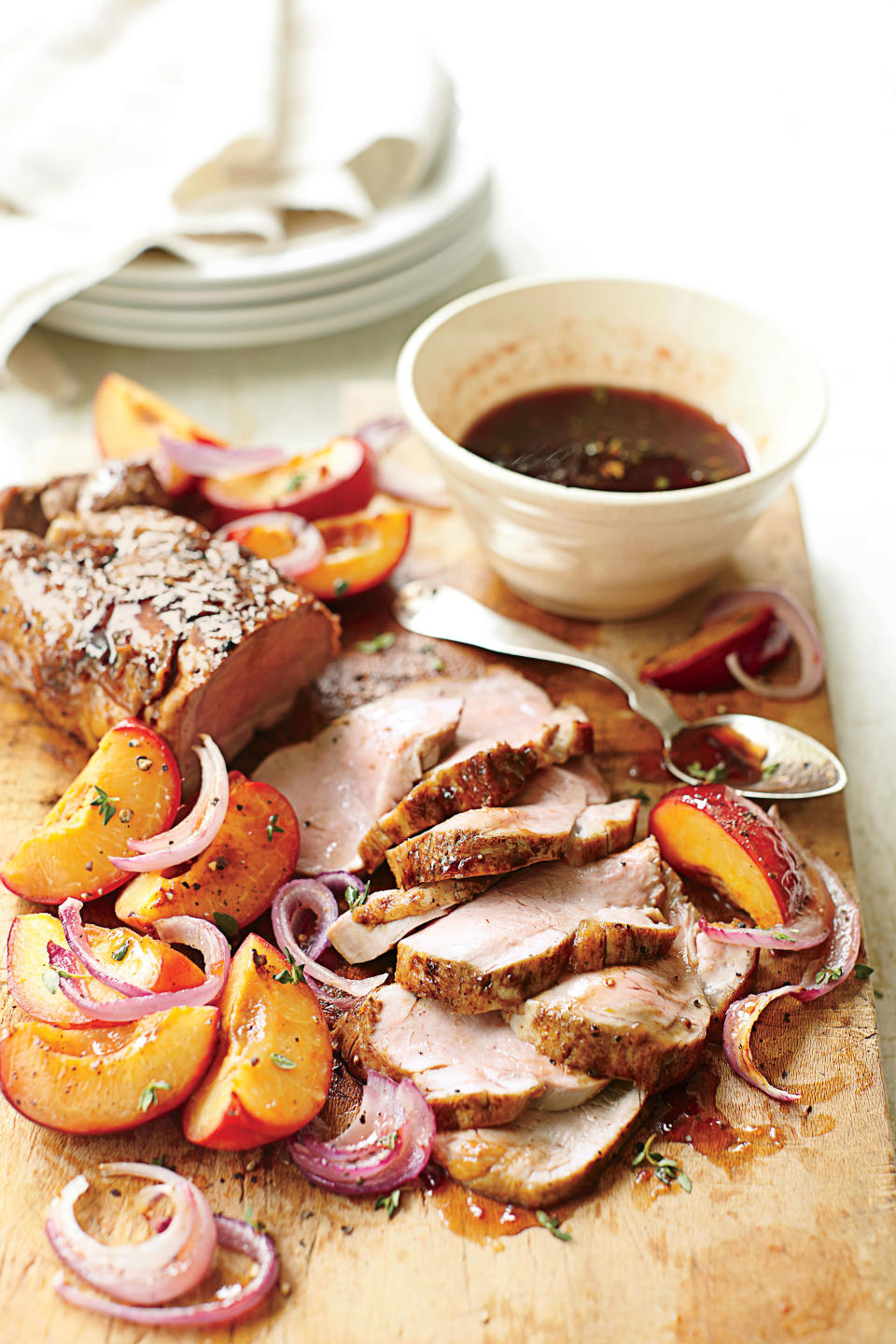 Glazed Pork with Fresh Plums