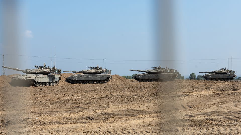 Tanks on the move in Israel near the border with Gaza on November 1. - Alexi J. Rosenfeld/Getty Images