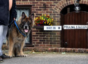 <p>A voter arrives with his dog at a private garage which is being used as a polling station in Coulsdon, on general election day in south London, Britain June 8, 2017. (Photo: Hannah McKay/Reuters) </p>