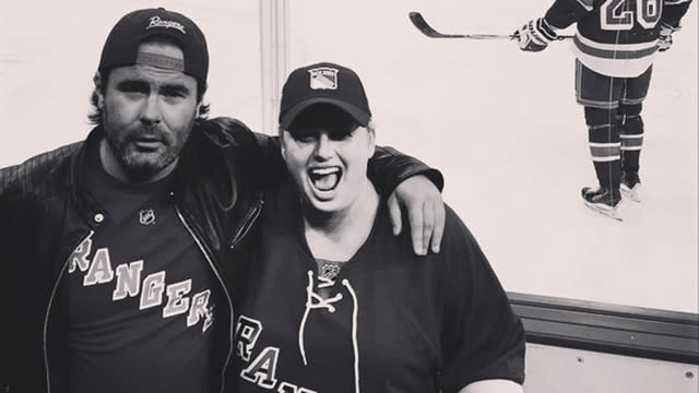 Looks like Rebel Wilson is taken! The hilarious Australian comedian recently Instagrammed a cute picture of her and comedian Mickey Gooch Jr., who she's reportedly dating, at a New York Rangers hockey game. "They get along really well, they respect each other's work," <em>Us Weekly</em> quotes an insider. "She's been too busy to date for awhile, they've been texting often and they've been spending some time together in L.A. and New York." <strong>PHOTOS: Relive Emma Stone and Andrew Garfield's Super-Sweet Red Carpet PDA</strong> She also tweeted out this selfie of the two with New York Rangers cupcakes, joking, "We just scored!" We just scored! pic.twitter.com/U1CGtAuDrb— Rebel Wilson (@RebelWilson) May 16, 2015 Obviously, the two are at the stage in their relationship where they're comfortable sharing social media snaps with one another! The 29-year-old actress -- who recently responded to rumors that she's been lying about her age -- is currently riding high, with <em>Pitch Perfect 2 </em>taking in an incredible $70.3 million in its debut weekend. She also just launched a plus-size clothing collection for Torrid. <strong>WATCH: Rebel Wilson Spent 5 Weeks Training for That Pants-Splitting Scene in 'Pitch Perfect 2'</strong> Watch the video below for ET's exclusive look at a few samples from the collection!