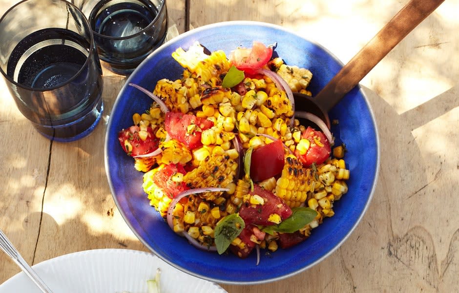 Charred Corn Salad with Basil and Tomatoes