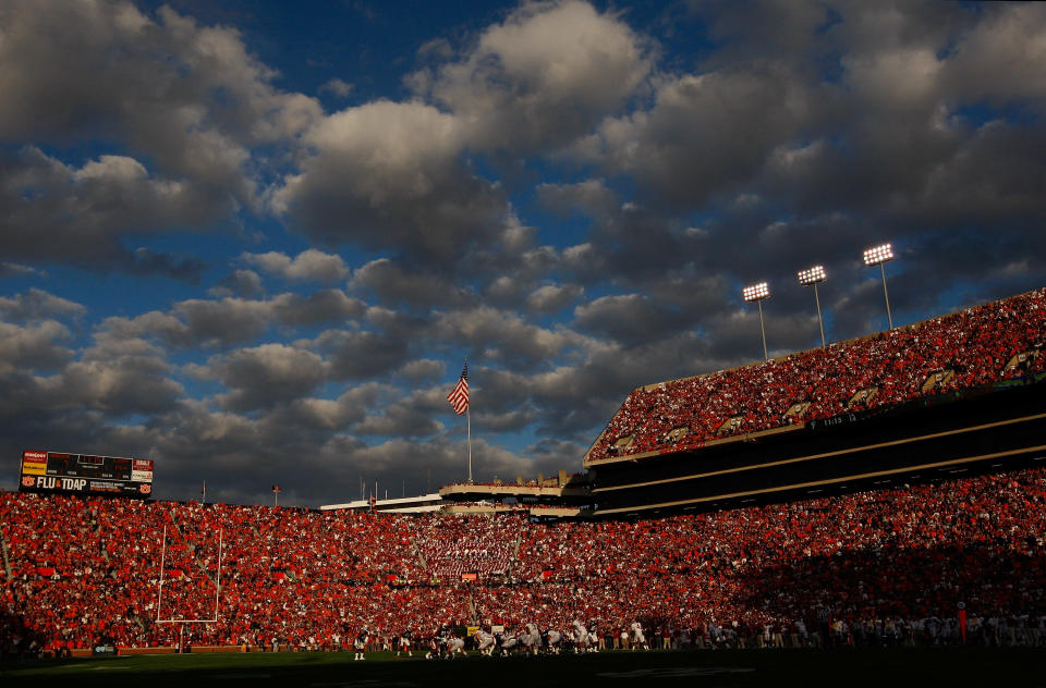 Auburn is looking into allegations that an academic staff member took an exam for a football player. (Photo by Kevin C. Cox/Getty Images)