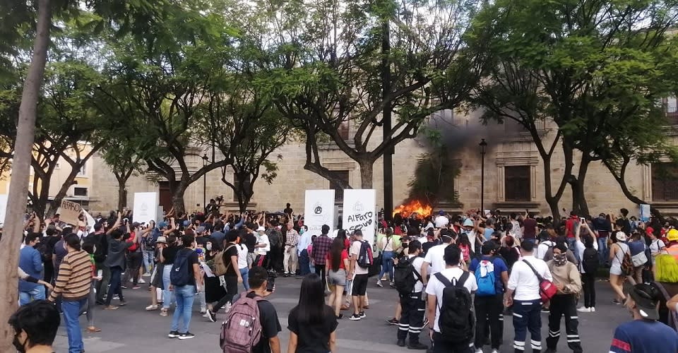 Protesta por el asesinato de Giovanni en Jalisco