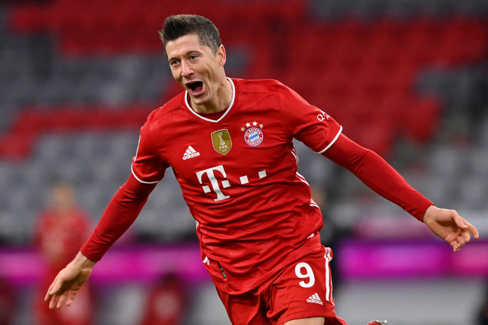 Robert Lewandowski trifft gegen Borussia Dortmund dreimal, seine Saisontore 29, 30 und 31. (Bild: Getty Images)