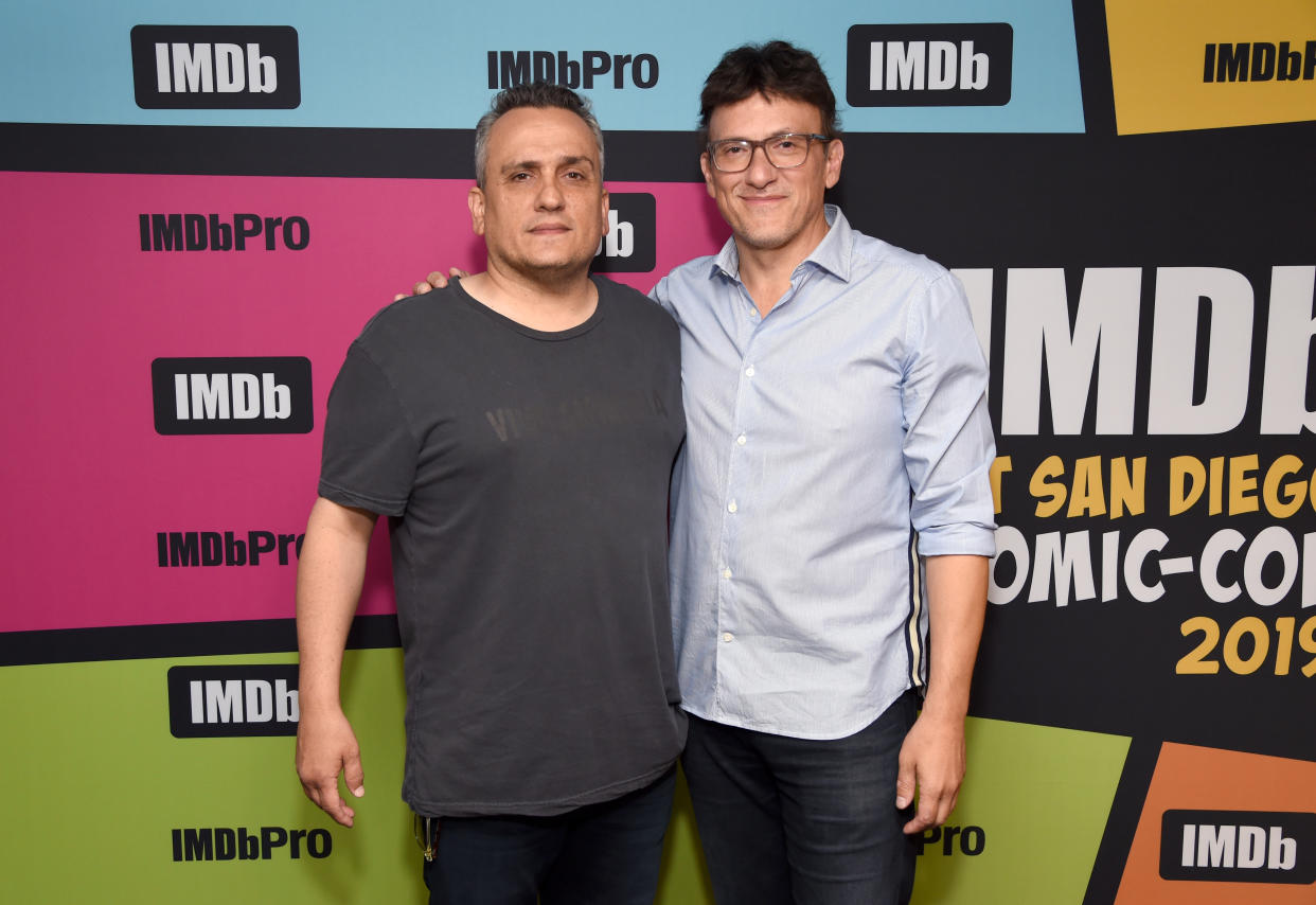 Joe Russo and Anthony Russo attend the #IMDboat at San Diego Comic-Con 2019. (Photo by Michael Kovac/Getty Images for IMDb)