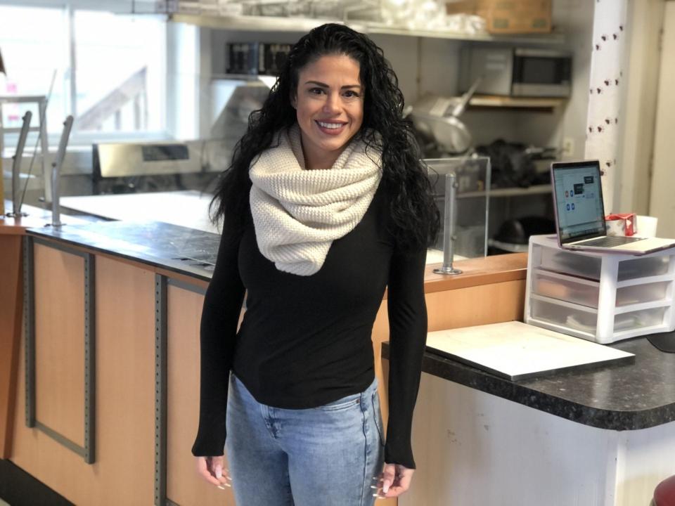 Adreanna Spezzaferro is seen here inside the Rollover Cafe on Mile Road at Wells Beach in Maine on Tuesday, Jan. 16, 2024. She and her husband, David, and their friends, Steven and Cynthia Gibbs, are the new owners of the café.