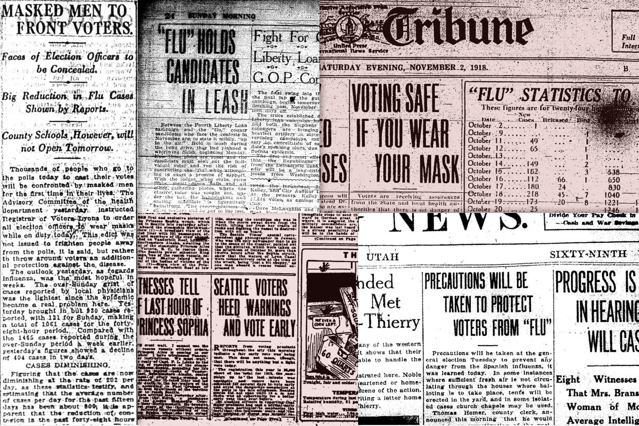 Newspaper headlines about the Flu, 1918