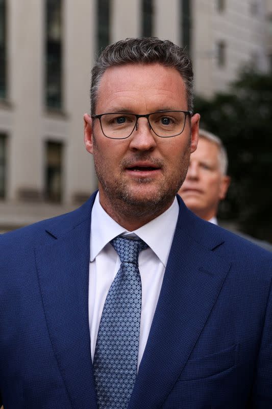 FILE PHOTO: Trevor Milton, founder and former-CEO of Nikola Corp., departs the Thurgood Marshall United States Courthouse in New York