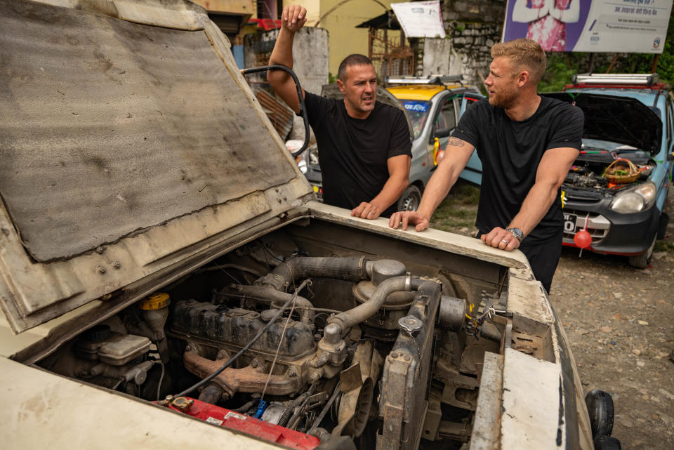 Paddy McGuinness and Andrew ‘Freddie’ Flintoff in Nepal (BBC Studios/Lee Brimble/PA)