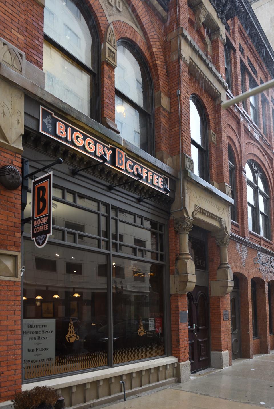 Biggby Coffee at 120 West Ottawa in downtown Lansing, pictured Tuesday, May 3, 2022.