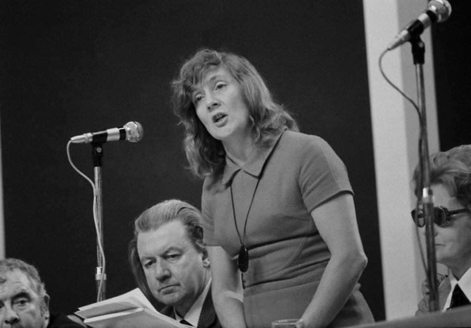 Williams addressing the Labour Party conference in Blackpool in 1972Getty