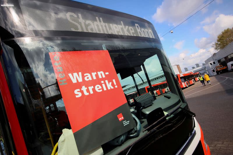 FILE PHOTO: Verdi calls nationwide strike over wage dispute in Germany