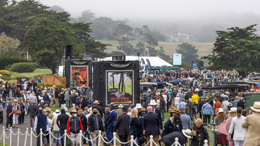 The show lawn fills up fast at the 2022 Pebble Beach Concours d’Elegance. - Credit: Tom O'Neal, courtesy of Rolex.