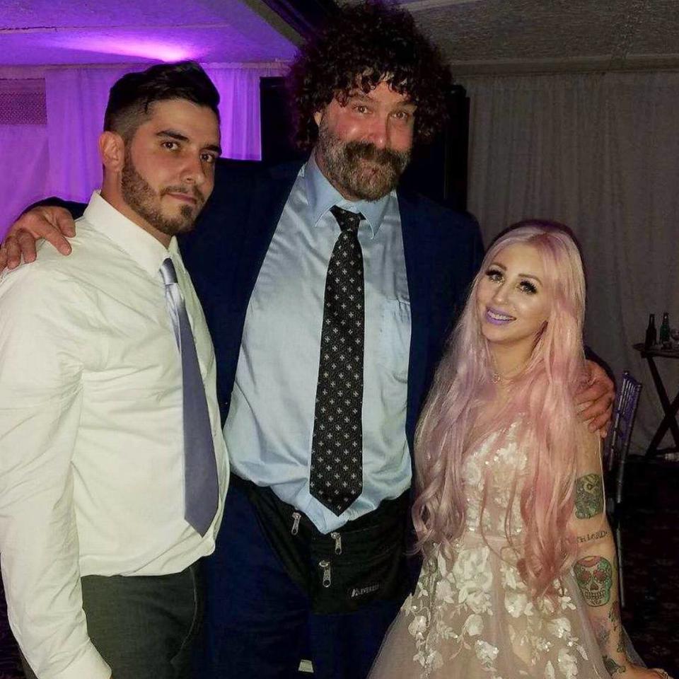 Indie wrestler Jude Mackenzie and multi-talented Heather Kid Cadet Reicher were married by WWE Hall of Famer Mick Foley.