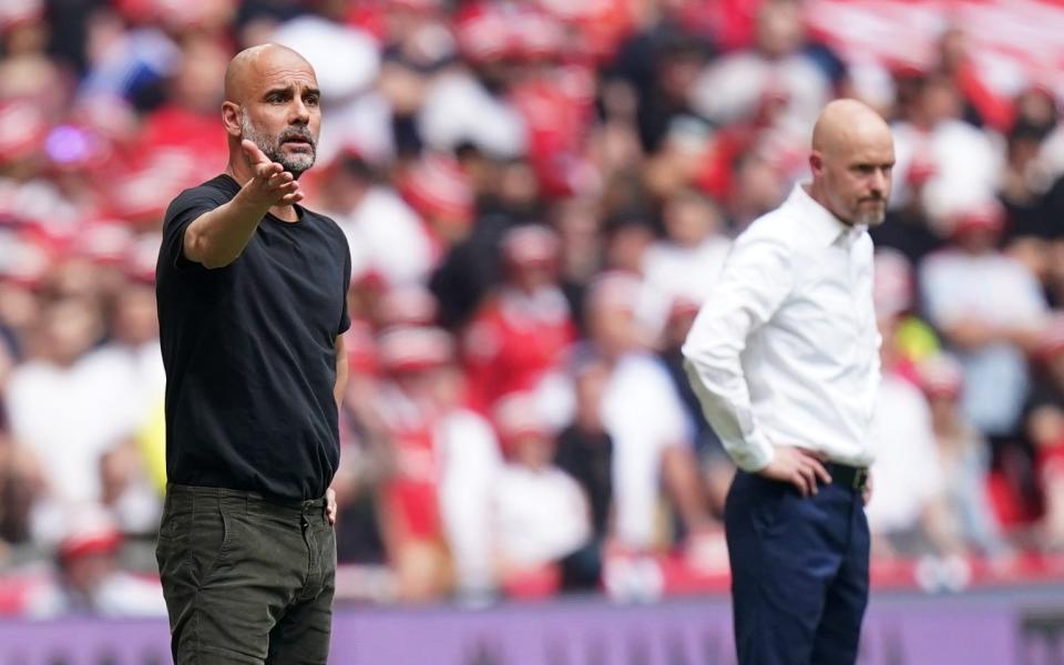 Pep Guardiola (left) and Erik ten Hag – FA Cup final predictions: Our experts on Man Utd's best chances of beating Man City