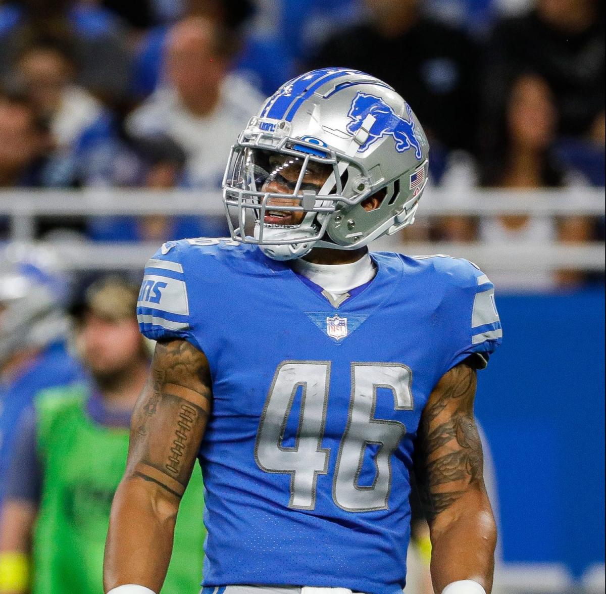 Detroit Lions running back Craig Reynolds (13) looks on against