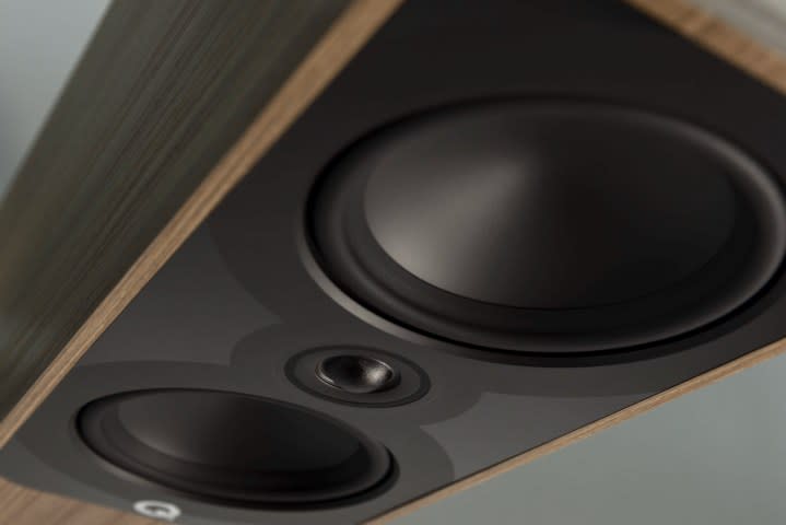 The Q Acoustics 5050 floorstanding speakers.