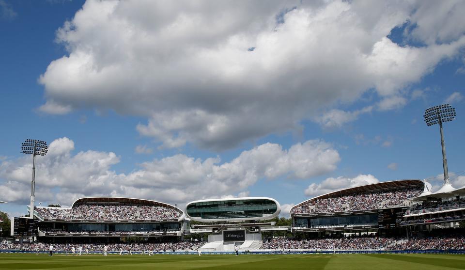 An general view of play on the fourth day of the second cricket Test match  between England and India at Lord's cricket ground in London on August 15, 2021. (Photo by IAN KINGTON/AFP via Getty Images)