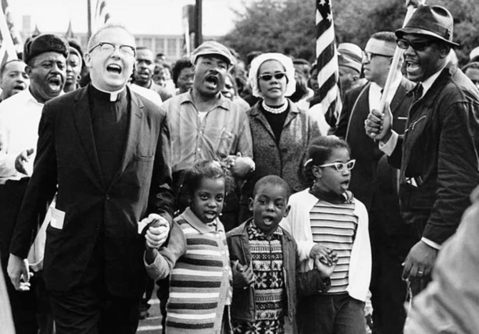 <div class="inline-image__caption"><p>"Rev. James Reeb (left) marching with Rev. Martin Luther King"</p></div> <div class="inline-image__credit">Handout</div>