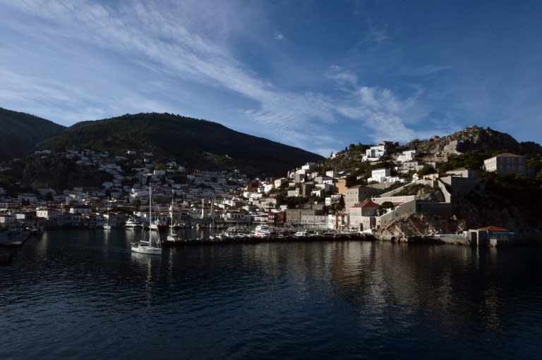 The harbour on the Greek island of Hydra pictured on November 12, 2016