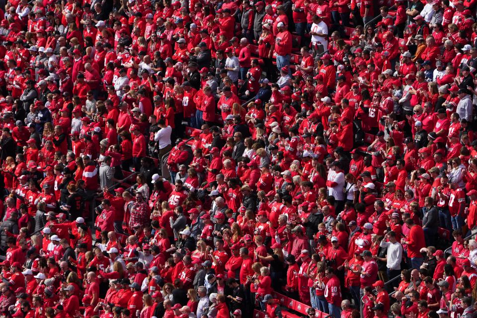 Fans watch Ohio State face Penn State at Ohio Stadium on Oct. 21.