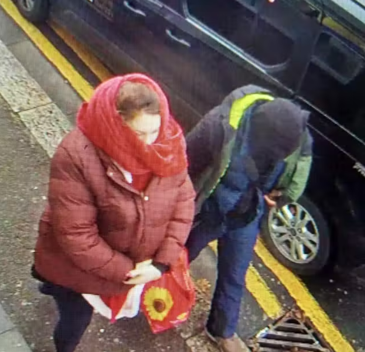 Constance Marten and Mark Gordon sighted outside of East Ham station at around 11.45am on Saturday 7 January (Metropolitan Police)