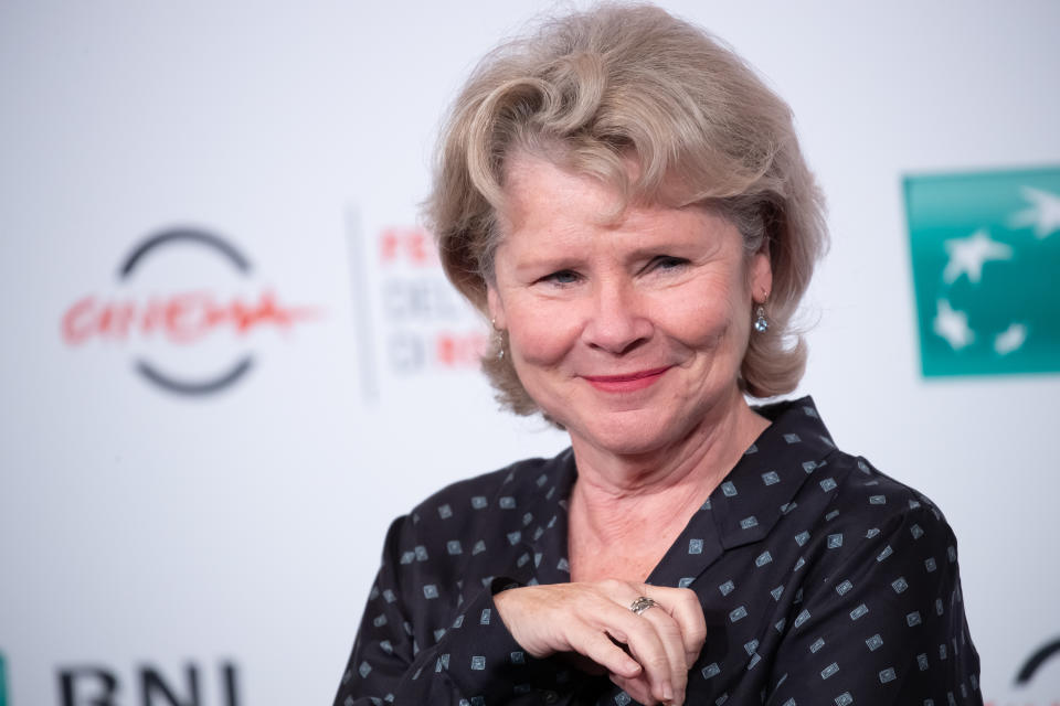 Imelda Staunton attends the photocall of the movie ''Downton Abbey'' during the 14th Rome Film Festival on October 19, 2019 in Rome, Italy. (Photo by Mauro Fagiani/NurPhoto via Getty Images)