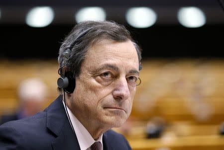 European Central Bank (ECB) President Mario Draghi takes part in a plenary debate on the ECB's Annual Report 2013 at the European Parliament in Brussels February 25, 2015. REUTERS/Francois Lenoir