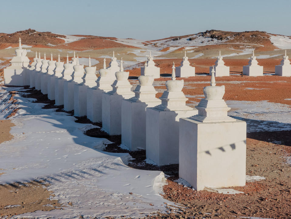 The Spiritual Energy Centre near Sainshand. Mongolian poet and Buddhist lama Dulduityn Danzanravjaa believed it contained a cosmic portal to the heavenly kingdom of Shambala.<span class="copyright">Nanna Heitmann—Magnum Photos for TIME</span>