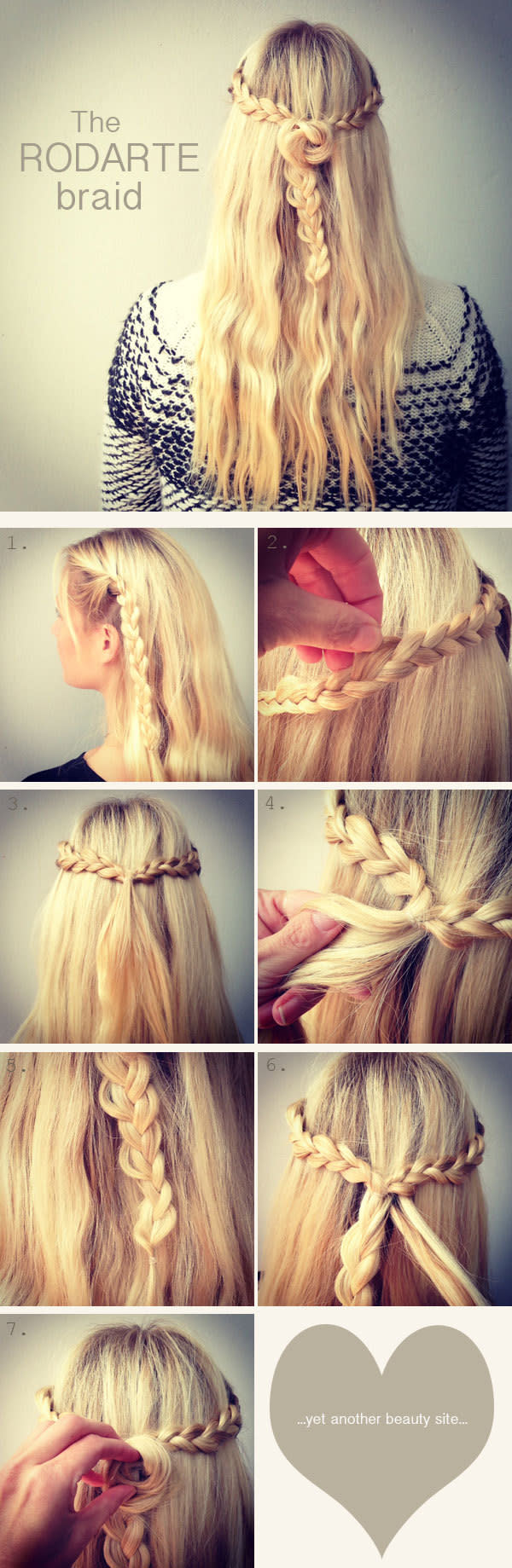 <p><i>This braid is just beyond pretty.</i></p><p><i>Get the tutorial in full<a href="http://yetanotherbeautysite.com/Tutorials/rodartebraid.html" rel="nofollow noopener" target="_blank" data-ylk="slk:here.;elm:context_link;itc:0;sec:content-canvas" class="link "> here. <br></a></i></p>