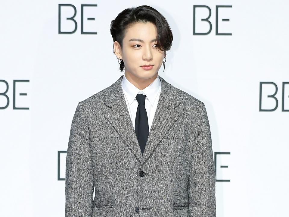 Jungkook of BTS during BTS's New Album 'BE (Deluxe Edition)' Release Press Conference at Dongdaemun Design Plaza on November 20, 2020 in Seoul, South Korea